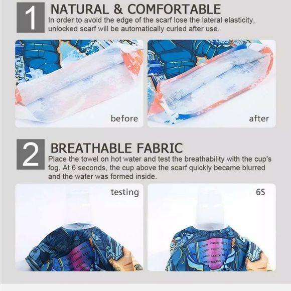 Bandana Neck Gaiter Skull Face Mask Bandanas Tube Breathable Rave Face Scarf US - Picture 5 of 7